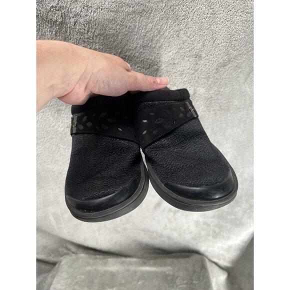 Bzees Women’s 8.5 Dolces Clogs Soft Fabric Mules Black Wedge Comfort Shoes - Picture 6 of 8